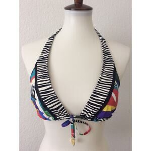 Bleu Rod Beattie Bikini Triangle Top Striped Geometric Swimwear